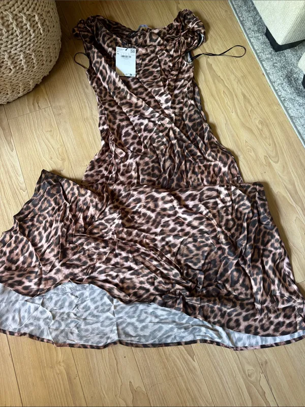 Mango Leopard-Print Slip Maxi Dress - Brown & Black - Image 3
