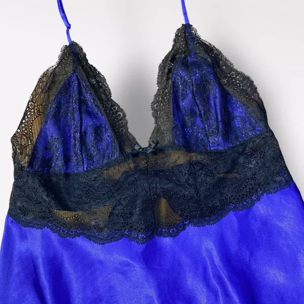 Victoria’s Secret Purple Satin Lace Lingerie Chemise Mini Dress Size‎ Medium Y2K - Image 3