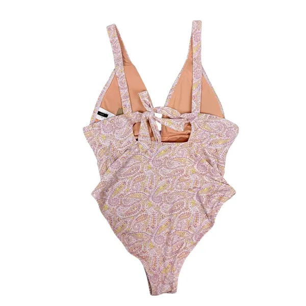 NWT J. Crew Eco Plunge One Piece‎ Swimsuit Beach Paisley Peach Size 12 - Image 7