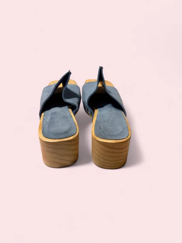 Made in Spain Navy Suede Block Heel Mules - Image 4