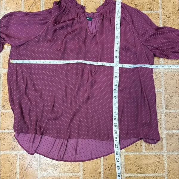 Madewell Burgundy Ruffled Blouse - Image 11