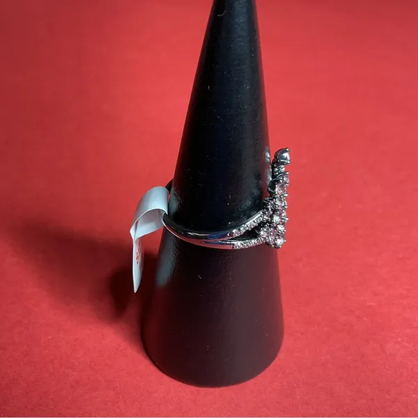 Bomb Party RBP8244 “She Flies Free” LC Morganite on Hematite Size 10 Ring NWT - Image 2