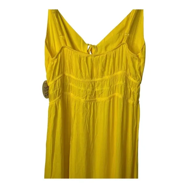 Jolie & Joy Midi Dress Womens 1X‎ Yellow Smocked Waist Ruffle Hem Boho Summer - Image 10