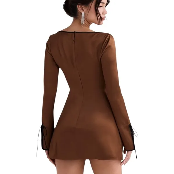 House of CB Sakina Copper Satin Mini Dress Size XS - Image 5