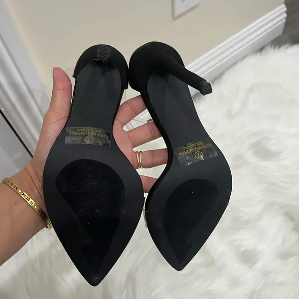 🖤🖤BLACK SUEDE HEELS Black Size 7 - Image 15