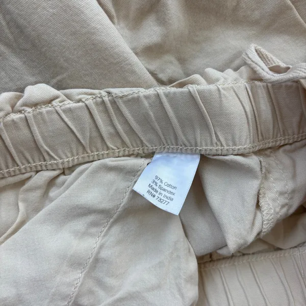 Sonoma Pants M Cream Elastic Waist Cotton Casual Minimalist - Image 4