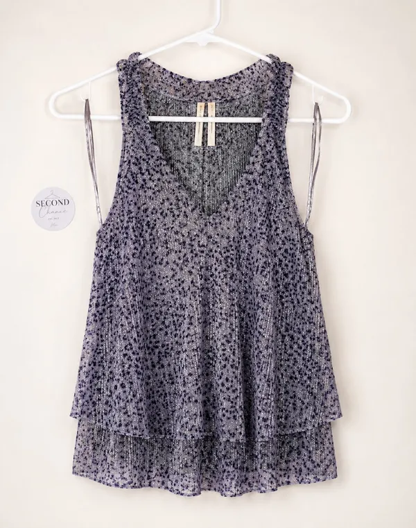 Anthropologie shimmery layered tank top size s - Image 2