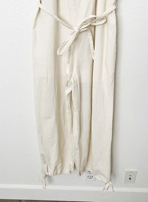 [Urban Outfitters] Cream Linen Blend Open Back Sleeveless Palmer Jumpsuit Sz XS - Image 7