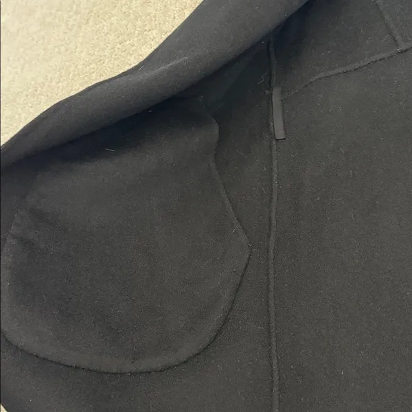 Rag & Bone Wool Blend Sven Reversible Coat black tie waist collared pea coat - Image 7