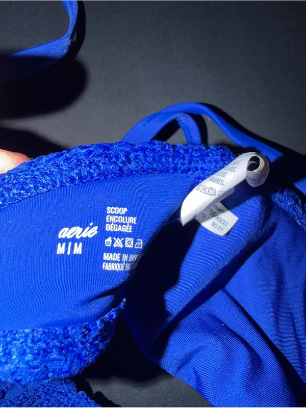 Aerie Royal Blue Crochet Bikini Size Medium - Image 4