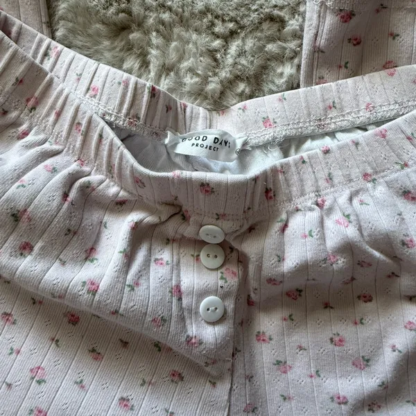 Hippie Rose Good Days Project pink floral loungewear pants - Image 3