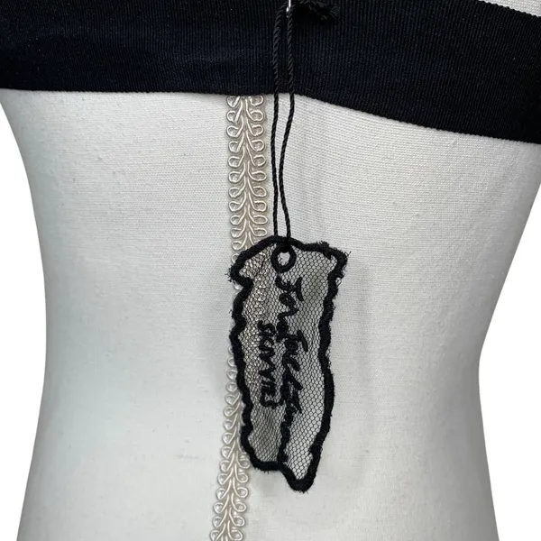 For Love & Lemons Skivvies Black Nude Floral Applique T Strap Bralette S NWT - Image 10