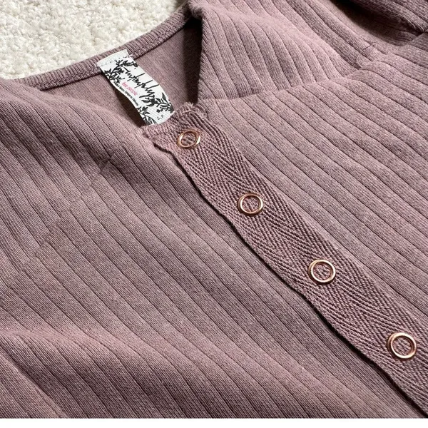 Free People: Taupe Pink Ribbed Bodycon Maxi Dress - Image 6