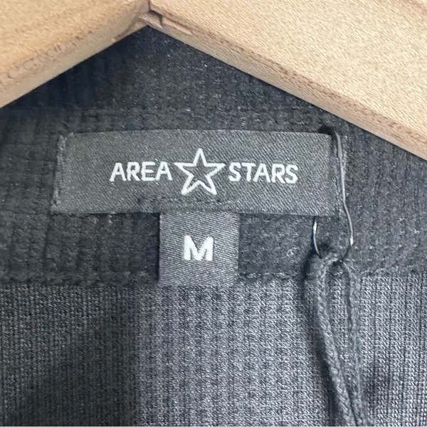Area Stars Micro Waffle Cropped Top Black Long Sleeve V Neck Collar Size‎ M NEW - Image 3
