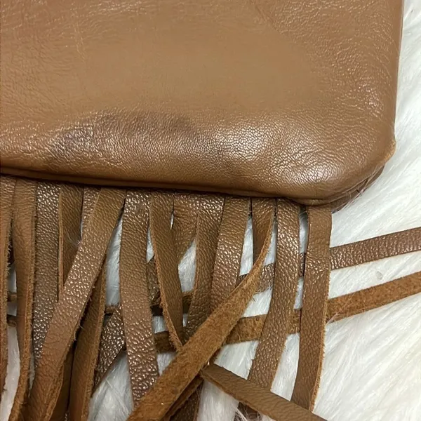 Lucky Brand Brown Leather Boho‎ Fringe Crossbody Bag Shoulder Handbag Purse - Image 4