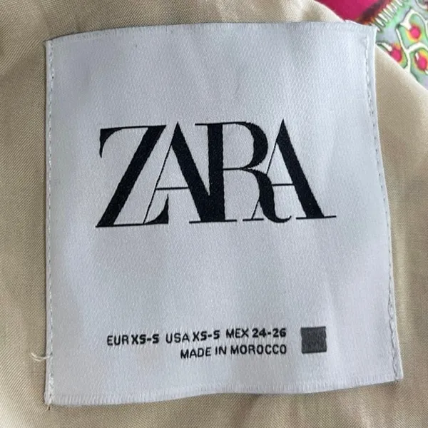 Zara Multicolor Satin Silk Paisley Print Duster Wrap Kimono Caftan Top Jacket - Image 7