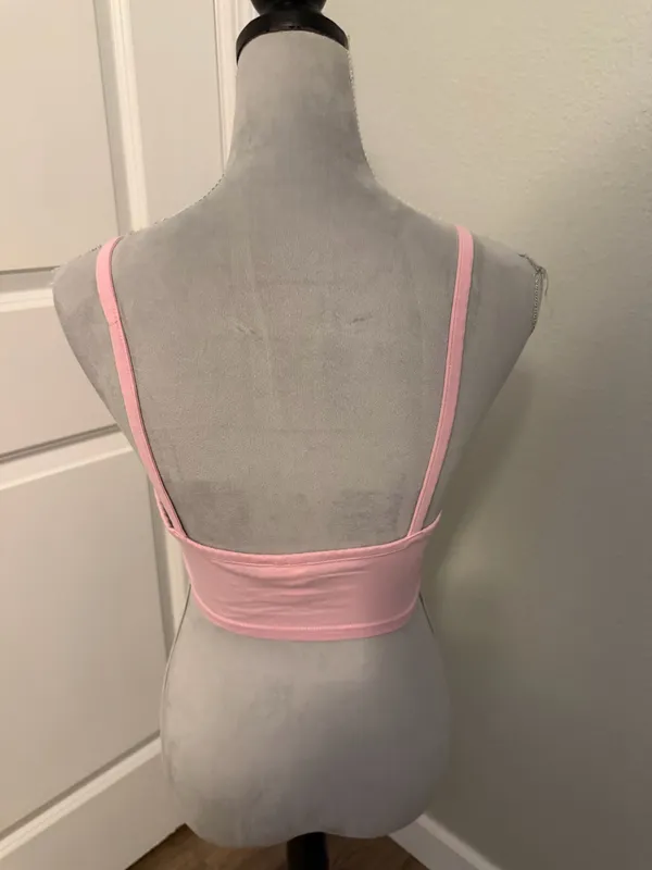 H&M Divided Light Pink Cropped Camisole, Sz M - Image 2