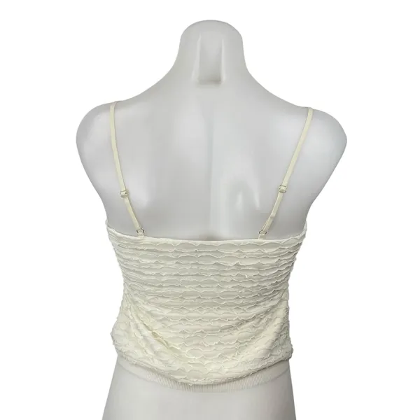 Edikted Alessia Women's White Ruffle Tie Front Sleeveless Camisole Tank Top Sz S - Image 4