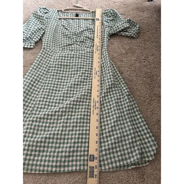 Nobody’s Child Penny Mini Dress In Green Gingham Size 6 Summer Cottagecore - Image 7