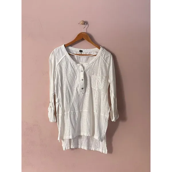 We the Free White 100% Cotton 3/4 Sleeve Top Size XS - Image 8