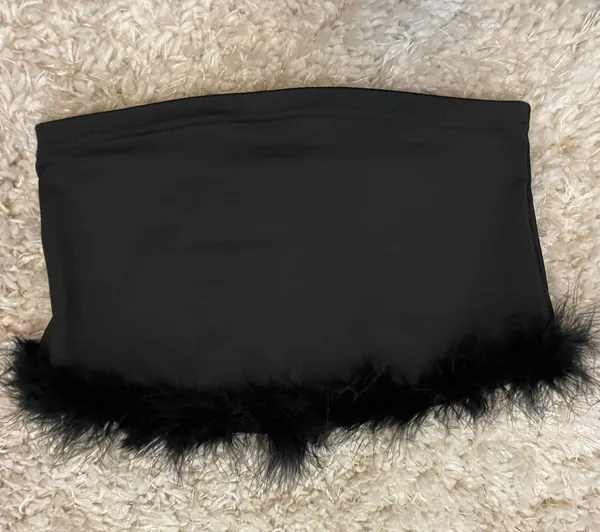 Black Feathered Top Size XS - Image 5