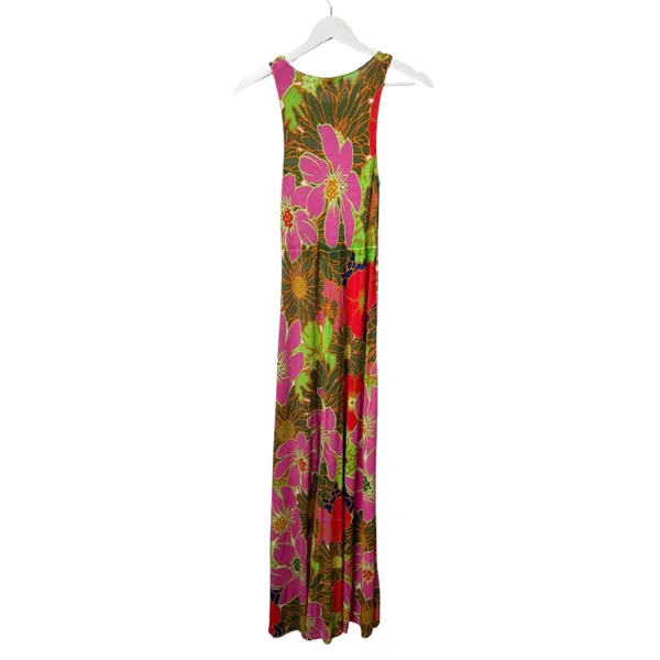 Zara Floral Special Edition Printed Maxi Dress Sleeveless Pink Green Red Small - Image 6