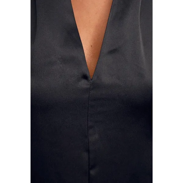 ANTROPOLOGIE Bishop + Young Camila Black Satin Twist Back Shift Dress Sz S NWT - Image 2