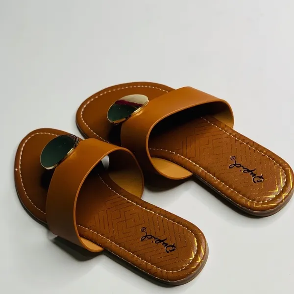 Brown and Golden‎ Qupid Sandals for Women - Image 2