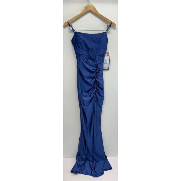 Emerald Sundae‎ Mesh Panel Maxi Dress Size Extra Small Blue Side Slit Gown NEW - Image 2