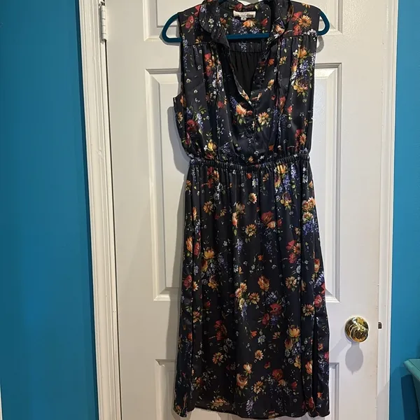 Adam Lippes floral sleeveless midi dress black 8 wedding guest - Image 4