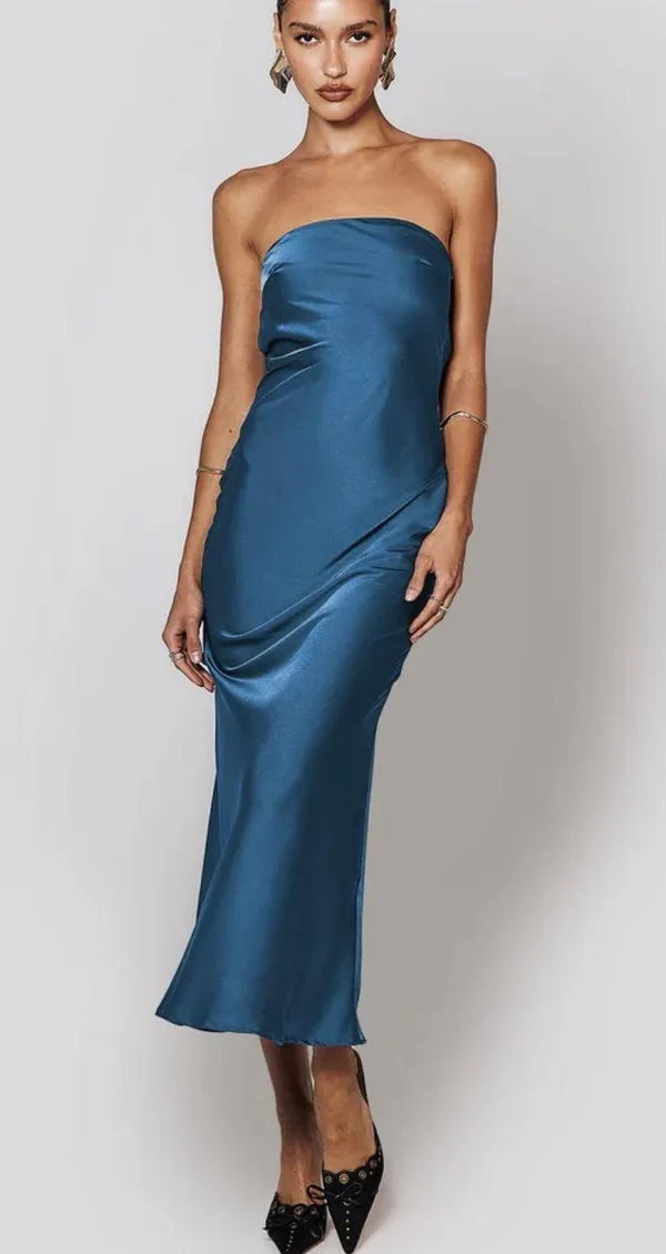 Blue Silk Dress - Image 3