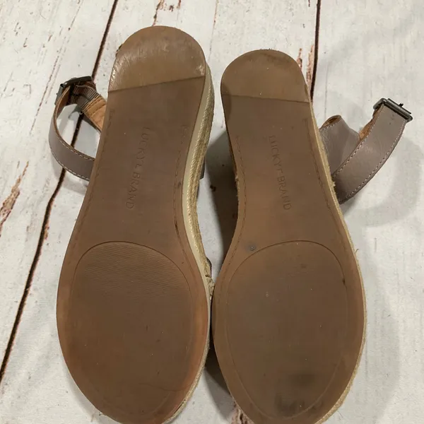 Lucky‎ Brand Taupe Leather Espadrilles Sandals - Image 6