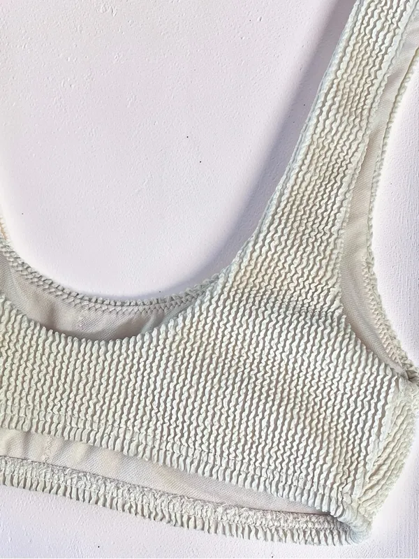 Hollister Cream Ribbed Bikini Set - Size XS - Image 8