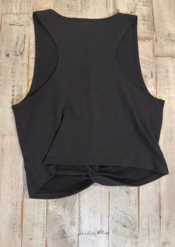 Aerie Twist-Front Sleeveless Crop Top | Size Large | Black | Soft & Stretchy - Image 3