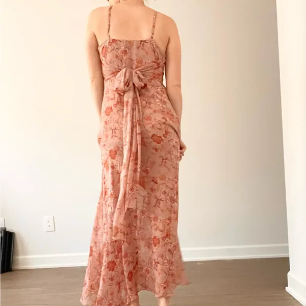 Dress Forum Lavender Orange Floral Dress - Image 4