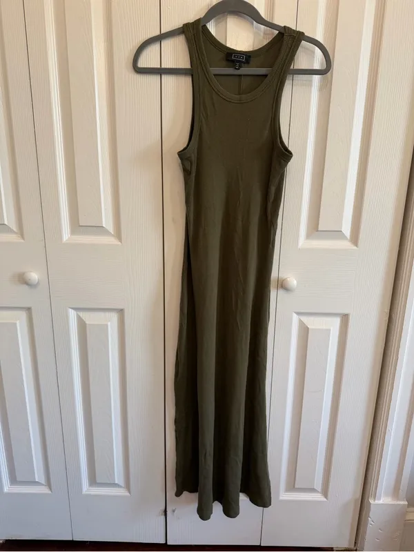 AYR The Metro Ribbed Maxi Dress Green Casual Size XS - Image 2