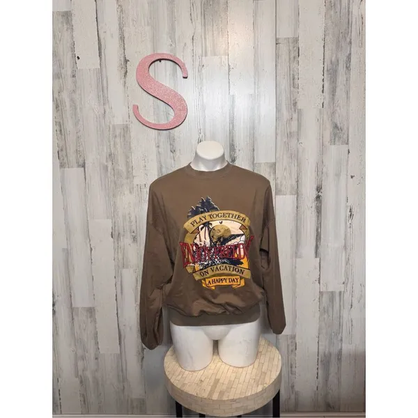 Brown pullover hoodie size small Tan - Image 2