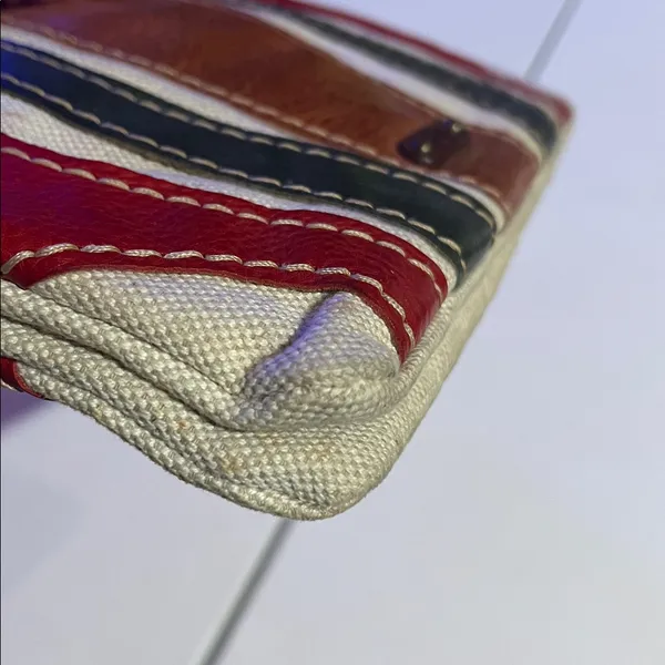 Frye leather and canvas multicolored clutch wristlet - Image 7