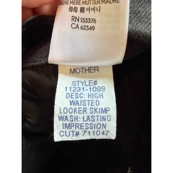 Mother High Waisted Looker Skimp Jeans Women Black Size 28 - Image 3
