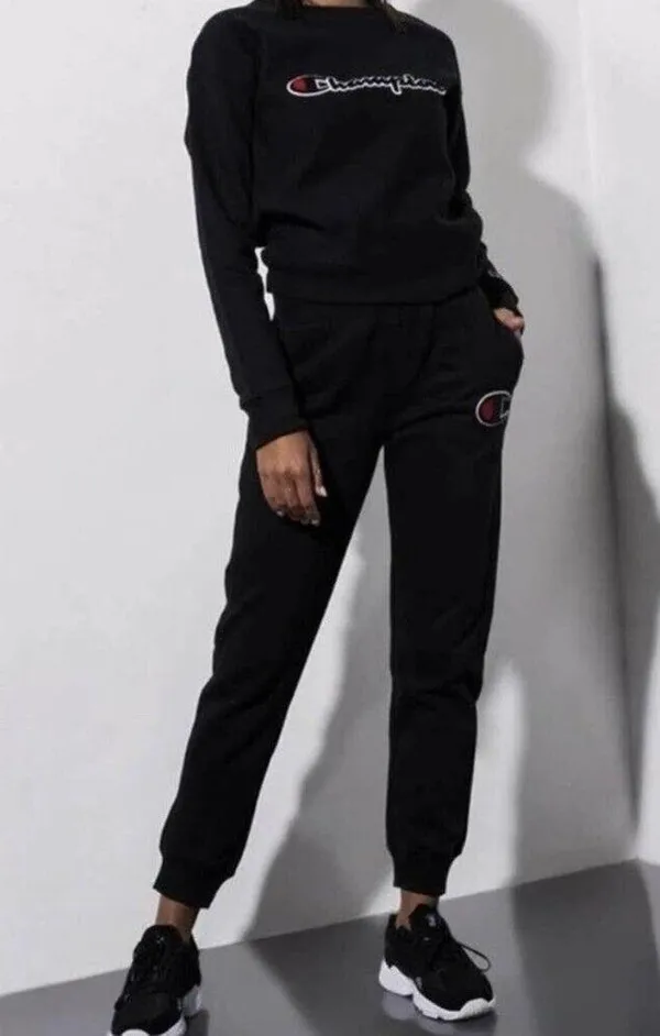 Champion Reverse Weave Black Big C Logo Joggers Large - Image 4