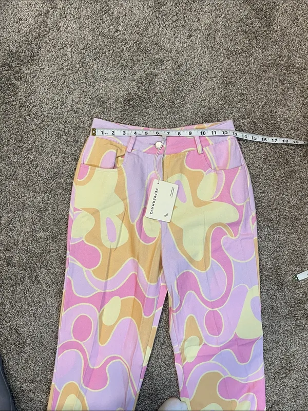 Dolls Kill Peppermayo Keep Your Heart Psychedelic Pants US Size 4 NWT - Image 9