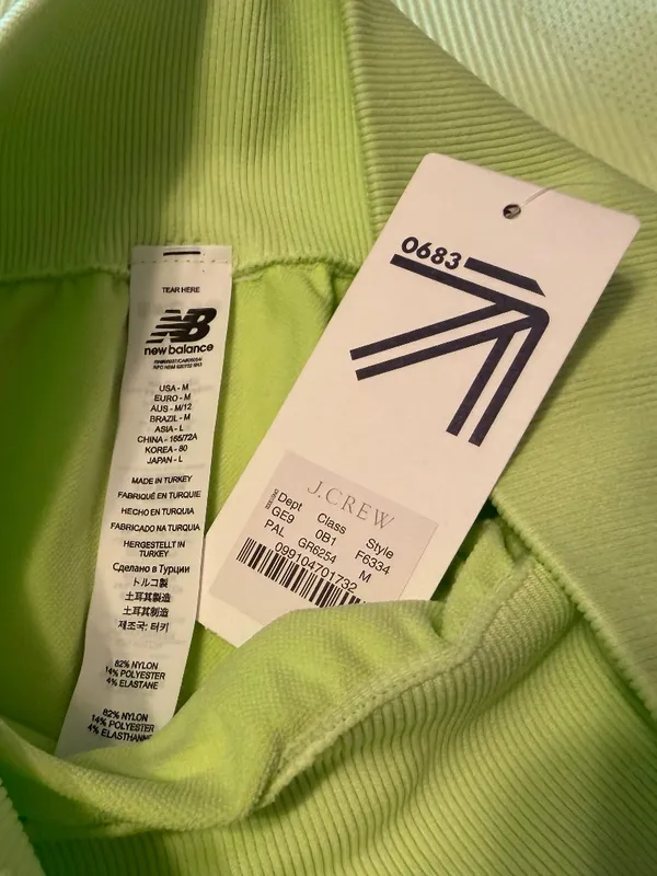 NEW BALANCE X J. CREW Seamless Crop Leggings in Neon Yellow - Size M - NWT NEW - Image 6