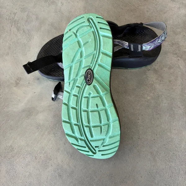 Chacos Z Cloud 2 Womens 8 Sandals Purple Grey Strap Toe Loop Mint Green Sole - Image 4