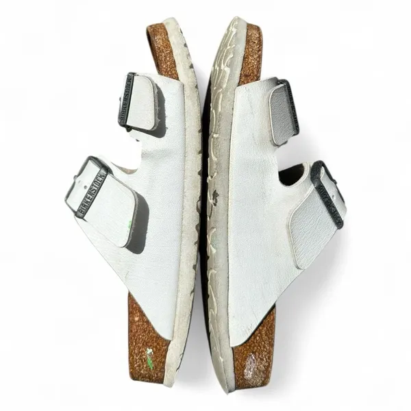 Birkenstock Arizona White Leather Sandals Size 38 US 7 Classic Comfort Minimal - Image 7