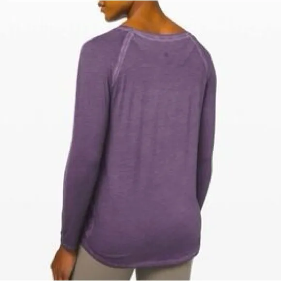 lululemon athletica Washed‎ Purple Burnout Long Sleeve Athleisure Top - Image 3