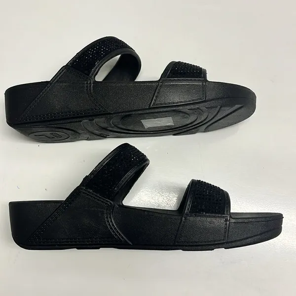 Fila Sport Black Glittered Two-Strap Slip-On Platform Sandals- 8M - Image 14