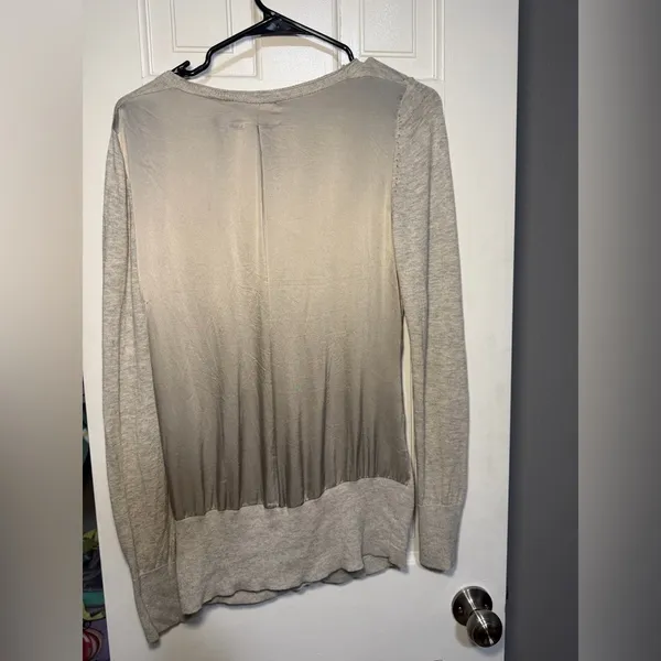 Guinevere X Anthropologie Grey Wool & Silk Blend Cardigan Size Small - Image 5
