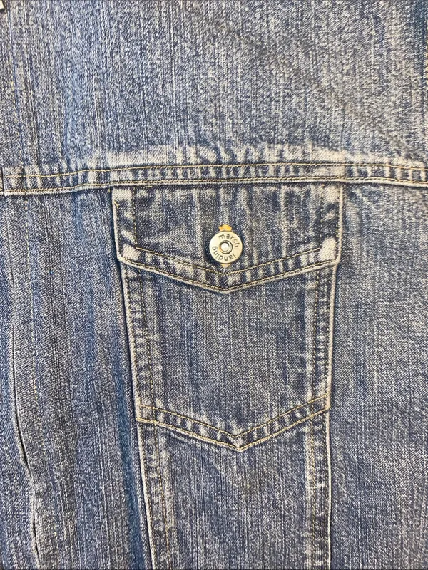 Marsh Landing Blue Denim Jacket with Black Knit Sleeves - Image 3