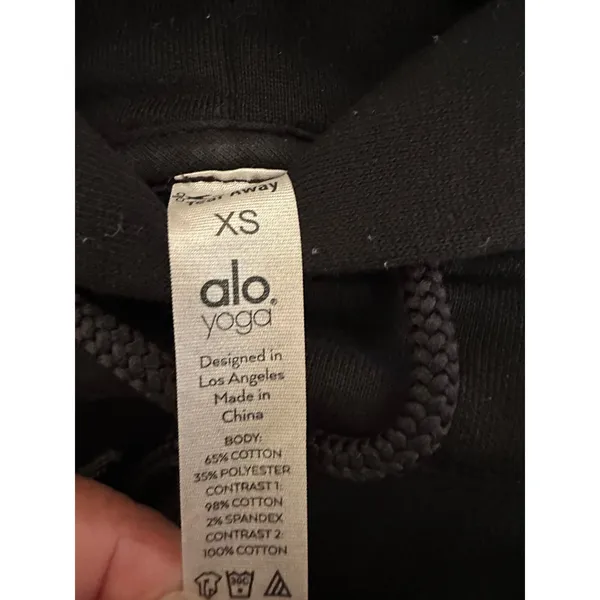 Alo Yoga Bae Cropped Hoodie Black Size XS - Image 5
