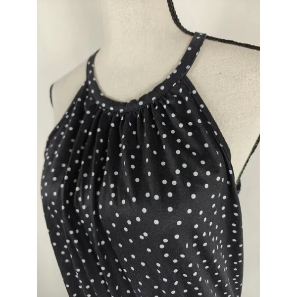 Women Unbranded Halter Dress Black White Polka Dot Size M - Image 5